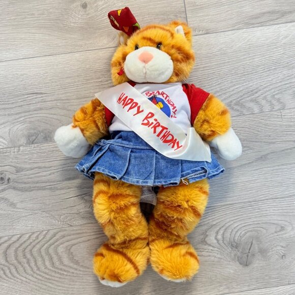 Build A Bear Orange Tabby Cat Happy Birthday Outfit Plush Stuffed Animal 17" - Picture 1 of 14